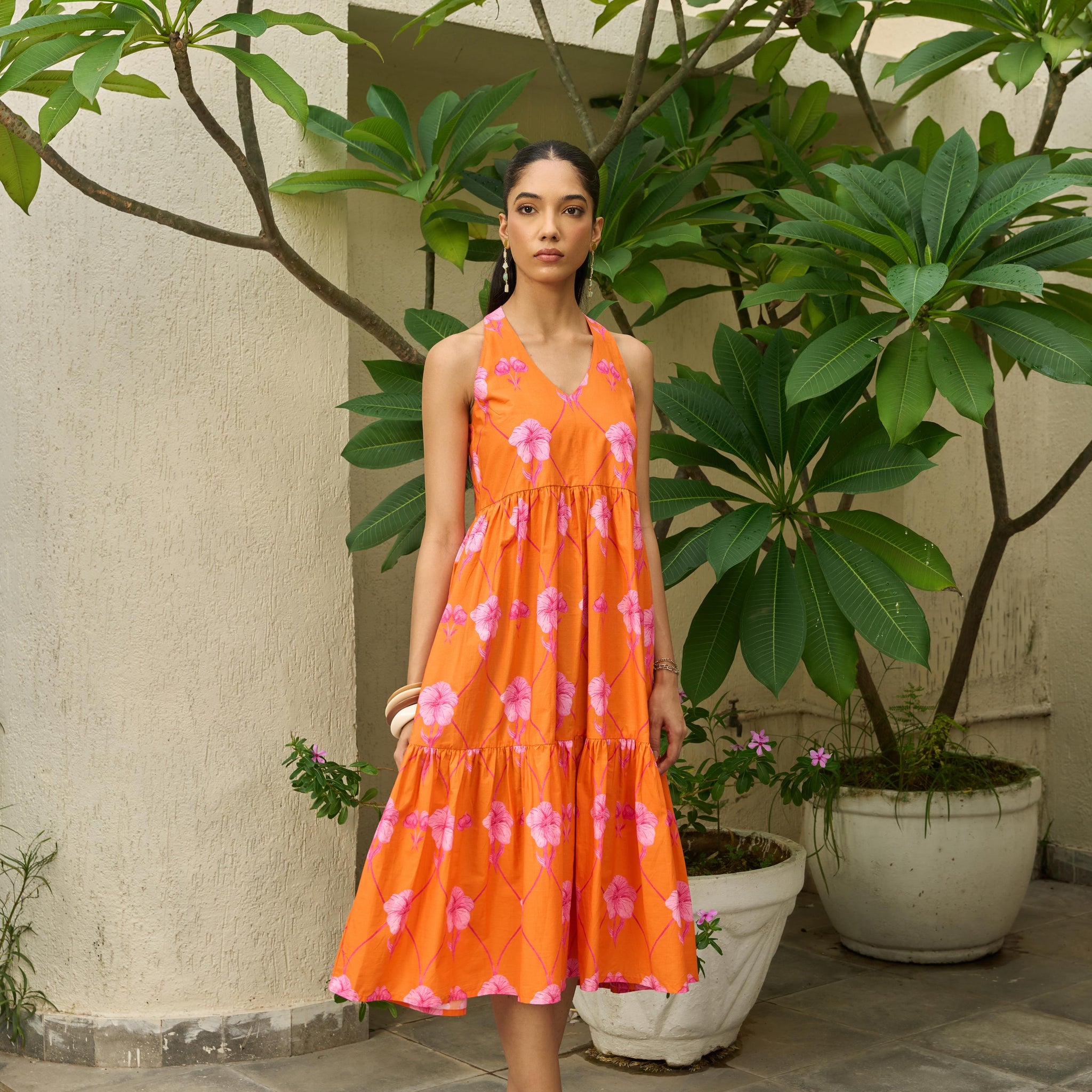 Coralbloom Halter Dress