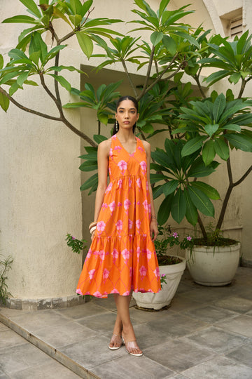 Coralbloom Halter Dress