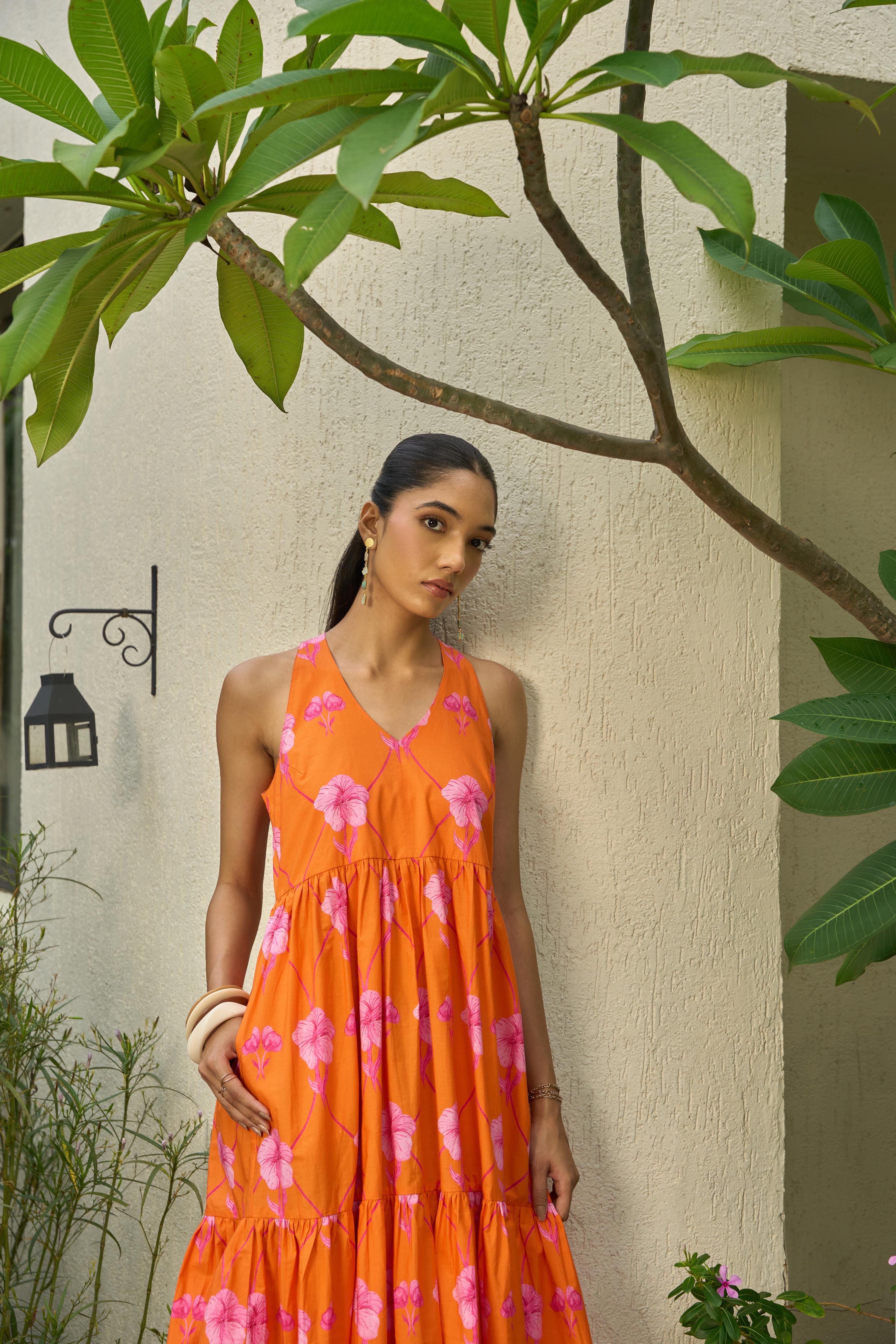 Coralbloom Halter Dress