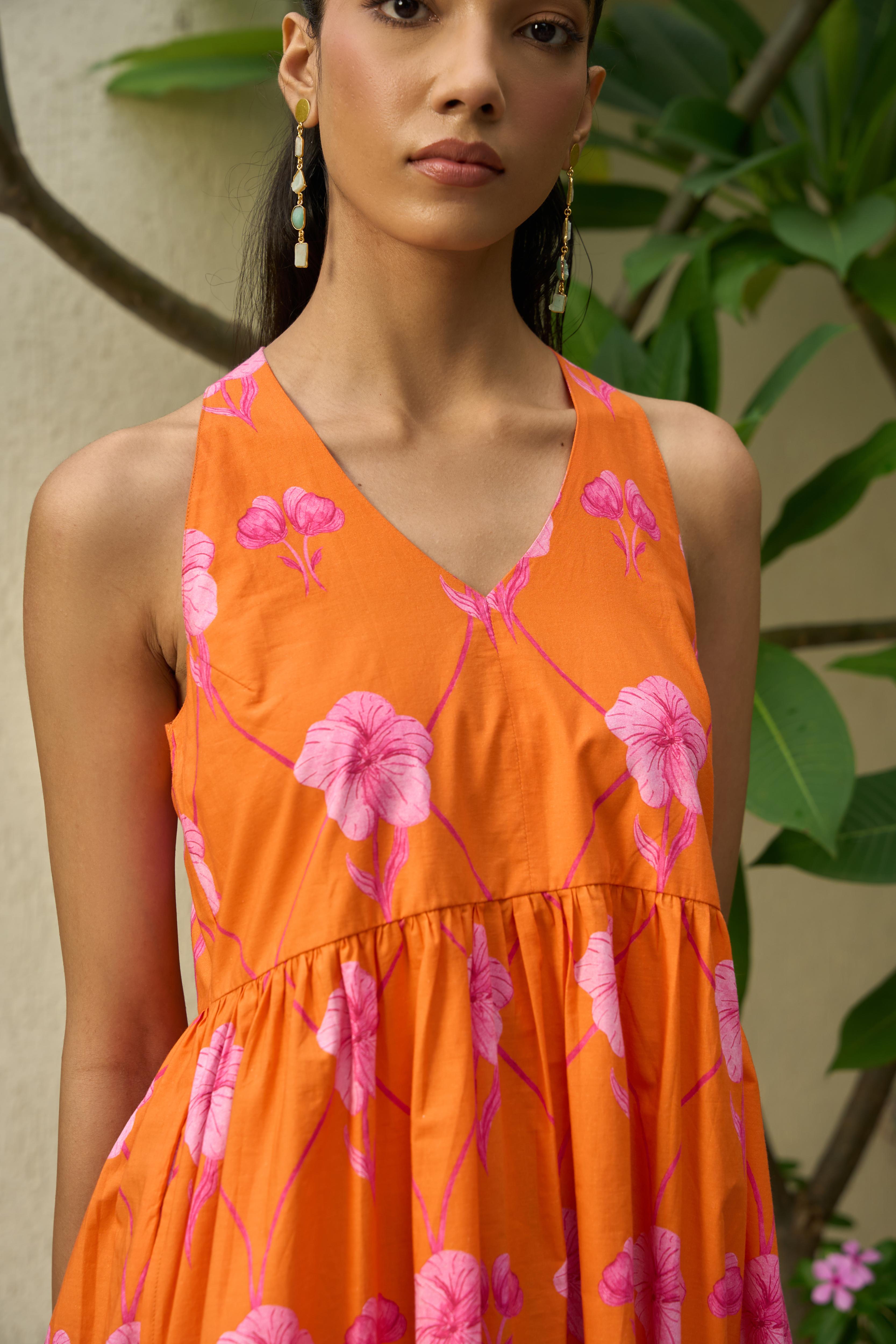 Coralbloom Halter Dress