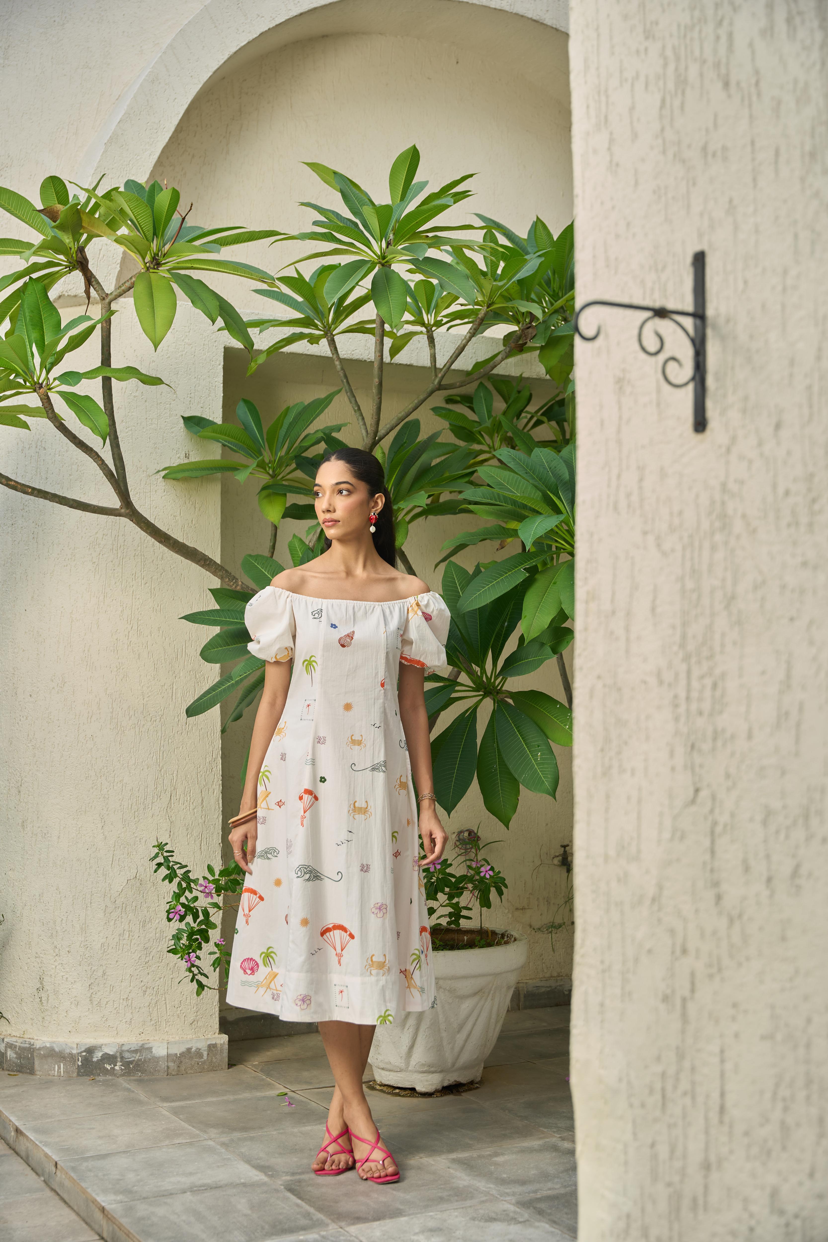 Paradiso Off-Shoulder Midi Dress