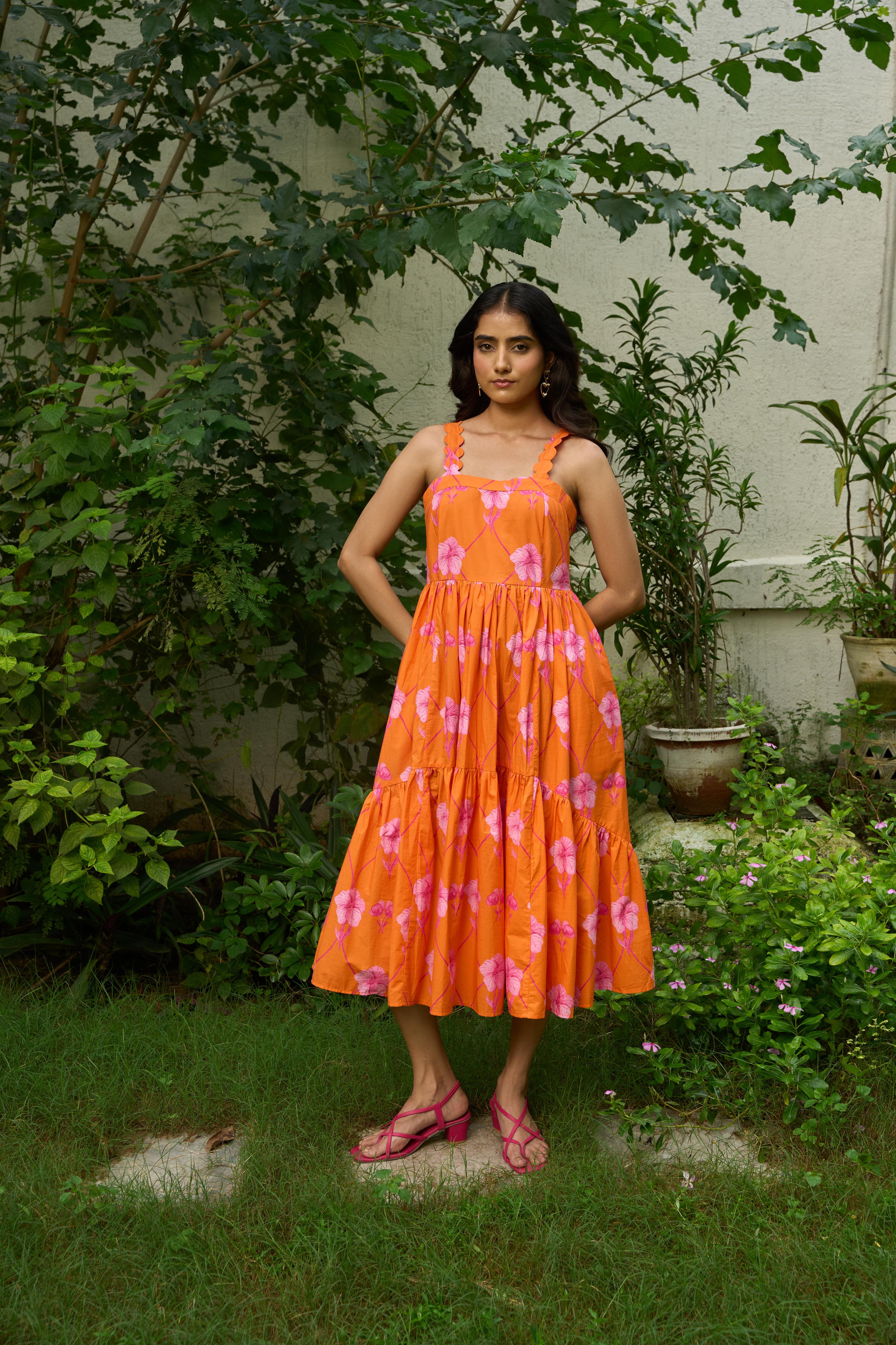 Coralbloom Scallop Dress