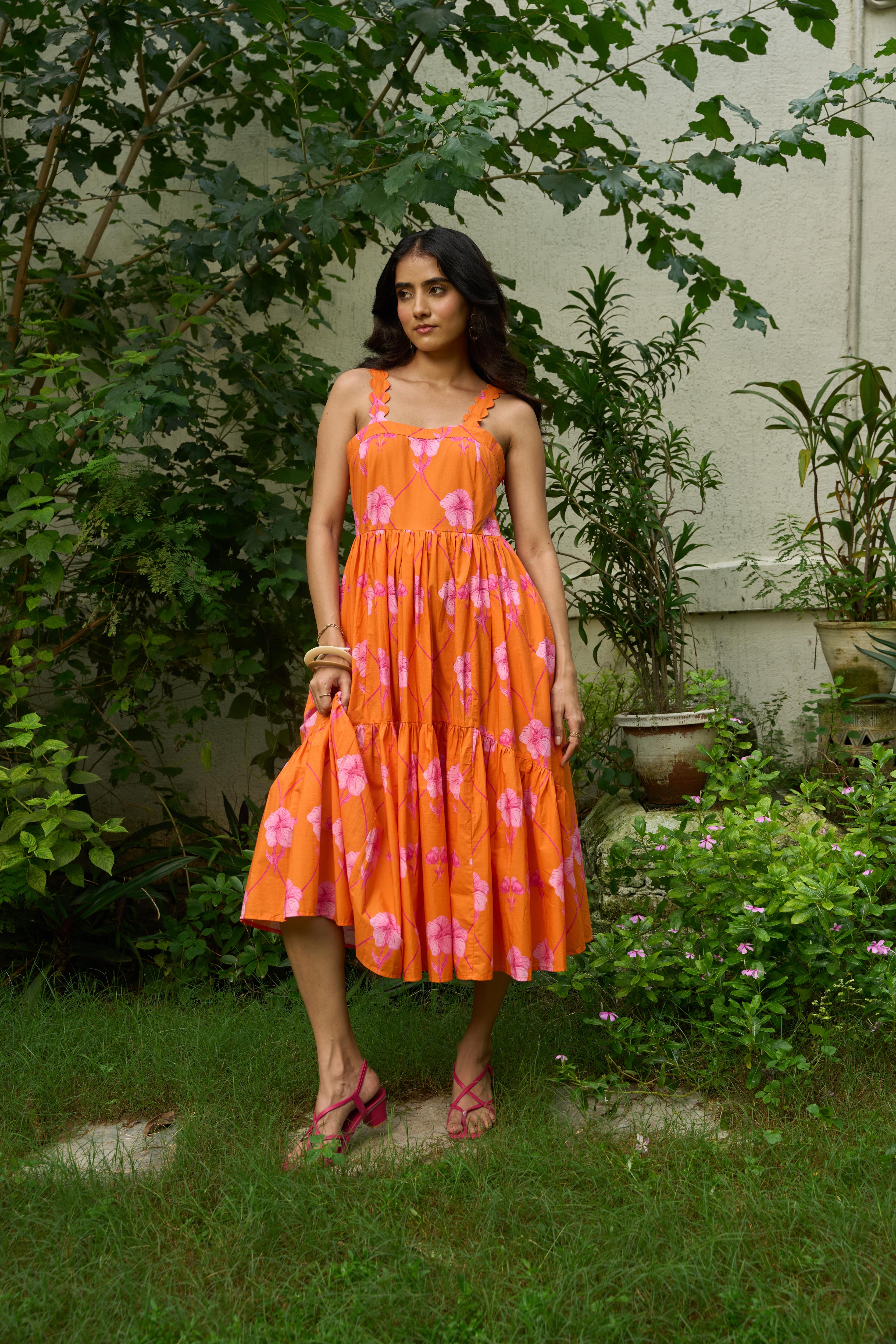 Coralbloom Scallop Dress