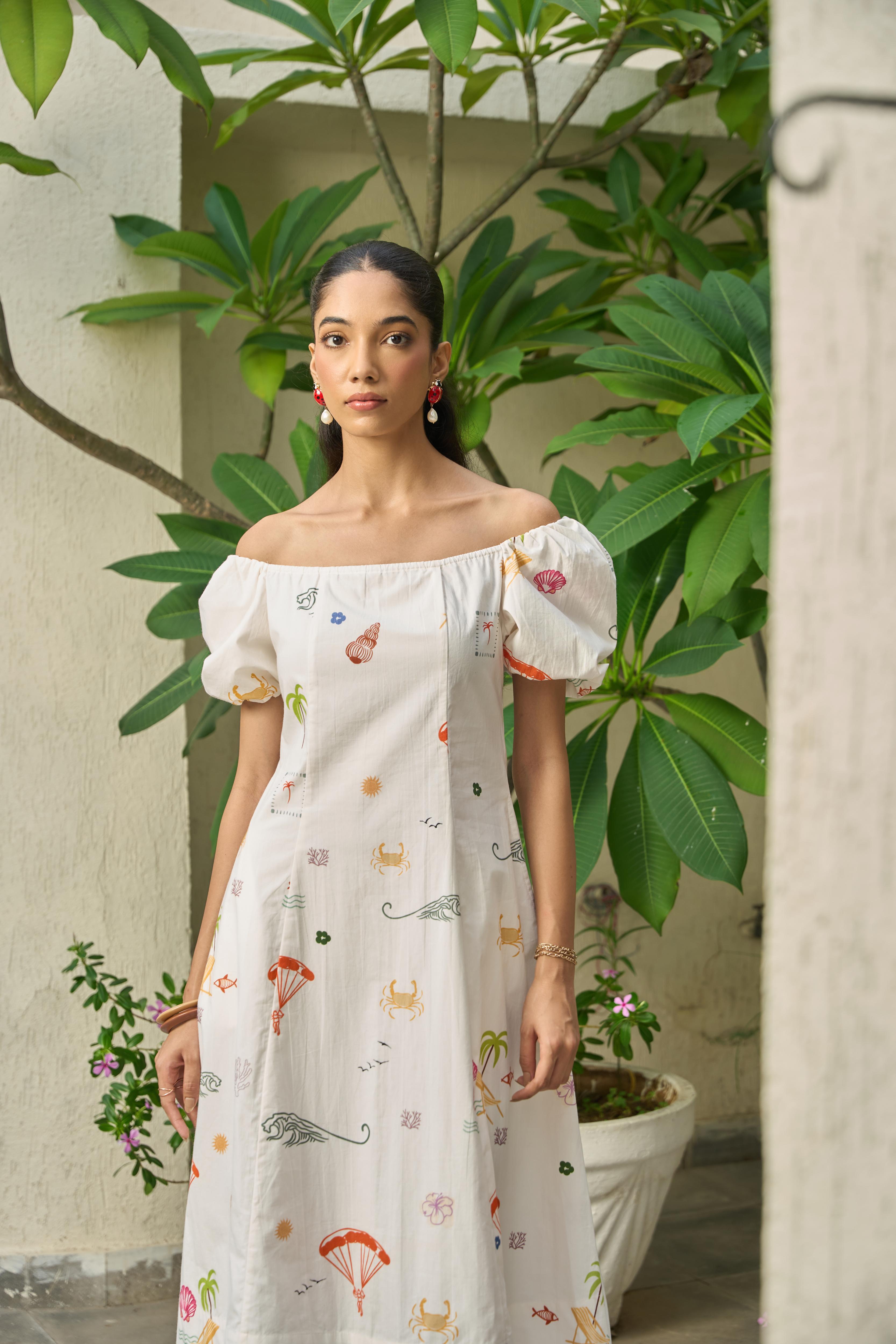Paradiso Off-Shoulder Midi Dress